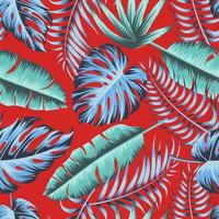 Floral seamless pattern with leaves. tropical background vector