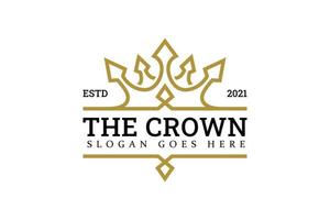 luxury and elegant royal crown with arrow icon concept for king logo template