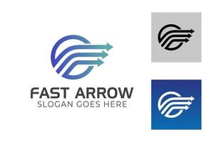 faster express with arrow symbol for business delivery logistics logo template vector