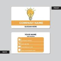 light bulb business card concept vector