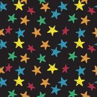 colorful hand drawn star seamless pattern vector