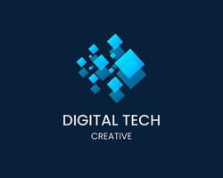 diseño de logotipo de empresa de tecnología digital vector