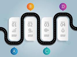 road map timeline infographics elements report presentation vector