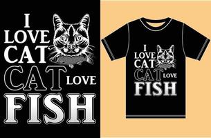 Fishing And Cate Lover T shirt. Fishing T shirt Design vector