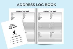 Address logbook interior. Personal information and address tracker notebook interior for business. Address tracker template. Interior of a logbook. Business essential and office equipment. vector