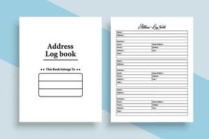 Address tracker notebook template. Personal or business purpose information tracker interior. Interior of a log book. Personal information and address tracker notebook template. vector