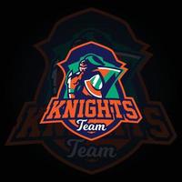 Knights team logo E-sports Gaming logo vector. Gaming Logo. mascot sport logo design. Gaming animal mascot vector illustration logo. mascot, Emblem design for esports team.