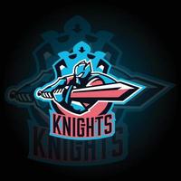 Knights team logo E-sports Gaming logo vector. Gaming Logo. mascot sport logo design. Gaming animal mascot vector illustration logo. mascot, Emblem design for esports team.