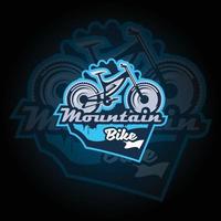 bicicleta de montaña, vector de logotipo de juegos de deportes electrónicos de bicicleta. logotipo de juego diseño del logotipo del deporte mascota. logotipo de ilustración vectorial de mascota animal de juego. mascota, diseño de emblema para el equipo de esports.