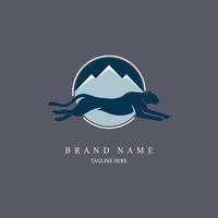 silueta de plantilla de diseño de logotipo de montaña de panteras para marca o empresa y otros vector