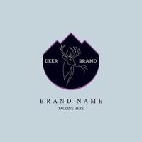 deer brand line style logo template design vector for brand or company and other