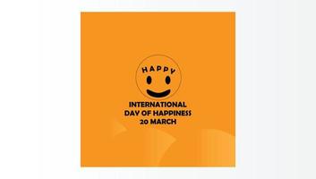 beautiful color international happiness day social media vector