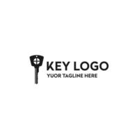 logo de llave con color negro. clave de diseño para el logotipo, diseño plano simple y limpio de la plantilla del logotipo clave. vector