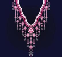 neckline embroidery Ethnic,Geometric,tribal,oriental,traditional,necklace design for fashion women vector