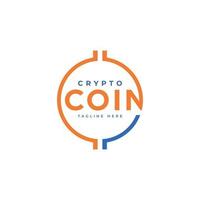 crypto coin logo design template vector