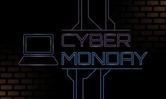 Cyber Monday Background Design. Good for Banner or Poster. vector