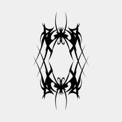 Vector illustration of a unique tattoo motif, scary and cool, simstris for a muscular and scary man