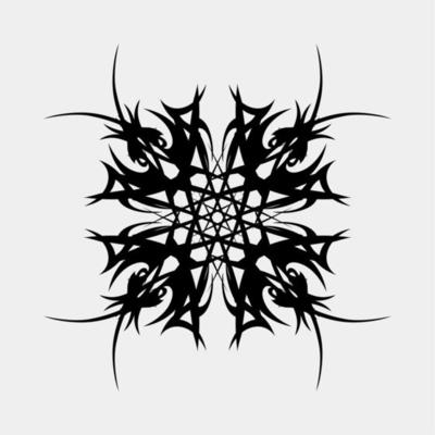 Vector illustration of a unique tattoo motif, scary and cool, simstris for a muscular and scary man