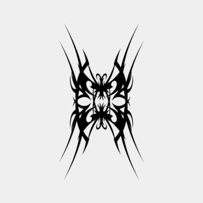 Vector illustration of a unique tattoo motif, scary and cool, simstris for a muscular and scary man