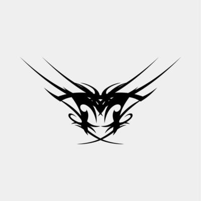 Vector illustration of a unique tattoo motif, scary and cool, simstris for a muscular and scary man