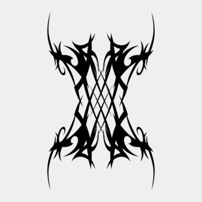 Vector illustration of a unique tattoo motif, scary and cool, simstris for a muscular and scary man