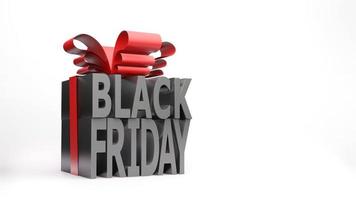 Black friday gift box style 3D render on white background photo