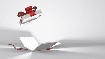 Opened empty the gift box , 3d render photo