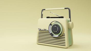 diseño vintage de radio, renderizado 3d foto