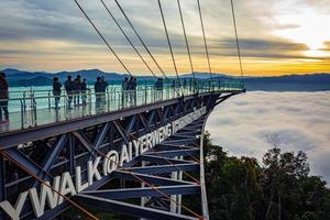 Betong, Yala, Thailand  Talay Mok Aiyoeweng skywalk fog viewpoint there are tourist visited sea of mist in the morning photo