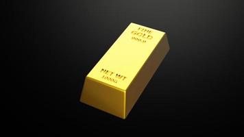 3d render of gold brick gold bar Financial concept, studio shots photo