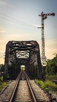 Railway bridge, Thailand Railway heading from Rueso Railway Station To Yala Railway Station. Looking at the end of the train It's exciting photo