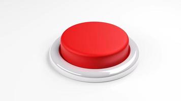 Red button isolate backbround , 3D render photo