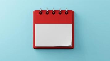 empty blank paper desk  calendar mockup 3d rendering photo