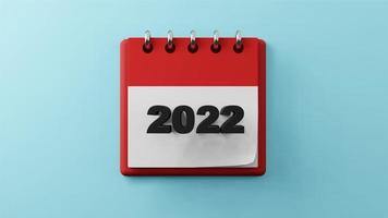 2022 on  paper desk  calendar  3d rendering photo