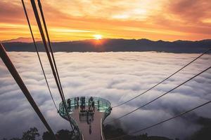 Betong, Yala, Thailand  Talay Mok Aiyoeweng skywalk fog viewpoint there are tourist visited sea of mist in the morning photo