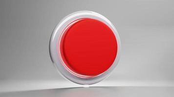 Red button isolate backbround , 3D render photo