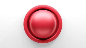 botón rojo aislar backbround, 3d render foto