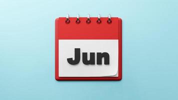 jun on  paper desk  calendar  3d rendering photo