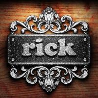 rick word of iron on wooden background photo