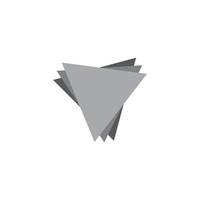 vector de logotipo de diseño de papel de triángulo de letra v