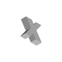letter x simple 3d gradient shadow symbol logo vector