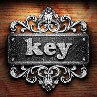 key word of iron on wooden background photo