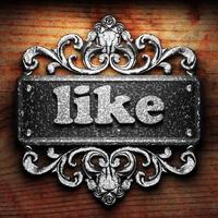 like word of iron on wooden background photo