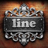 line word of iron on wooden background photo