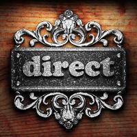 direct word of iron on wooden background photo