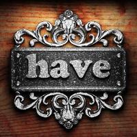 have word of iron on wooden background photo