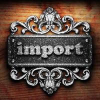 import word of iron on wooden background photo