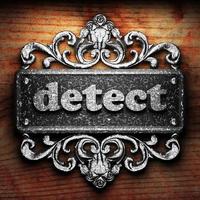 detect word of iron on wooden background photo