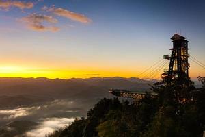 Betong, Yala, Thailand  Talay Mok Aiyoeweng skywalk fog viewpoint there are tourist visited sea of mist in the morning photo