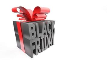 Black friday gift box style 3D render on white background photo